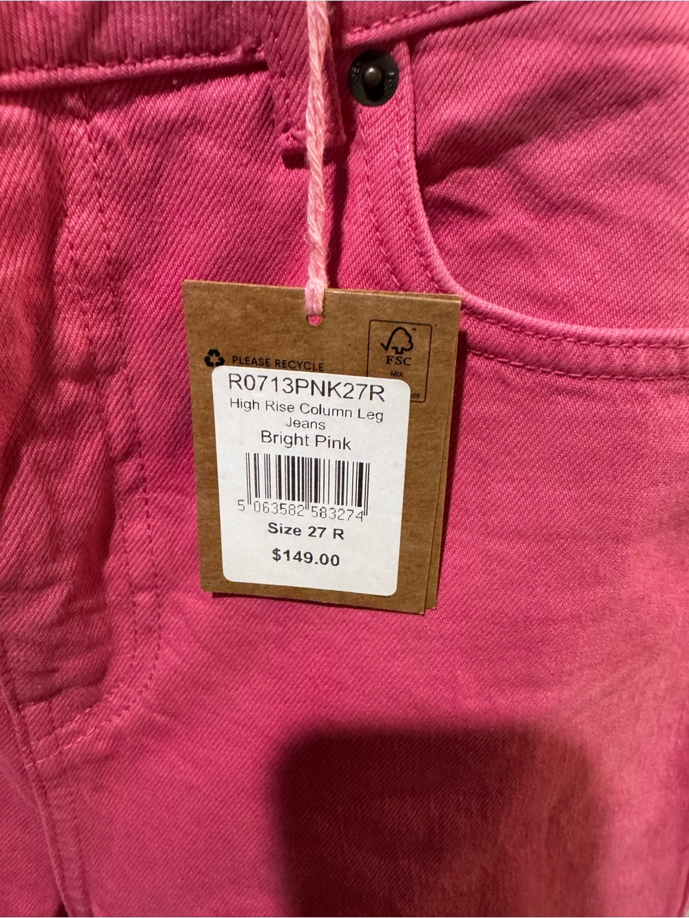Boden Bright Pink Wide-Leg Jeans - Picture 3 of 4